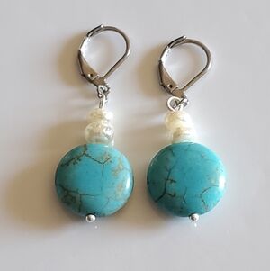 NEW Handmade Howlite Drop Earrings